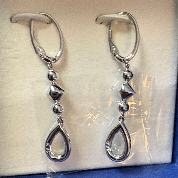Swarovski Silver and Crystal Teardrop Earrings - Picture 5 of 10